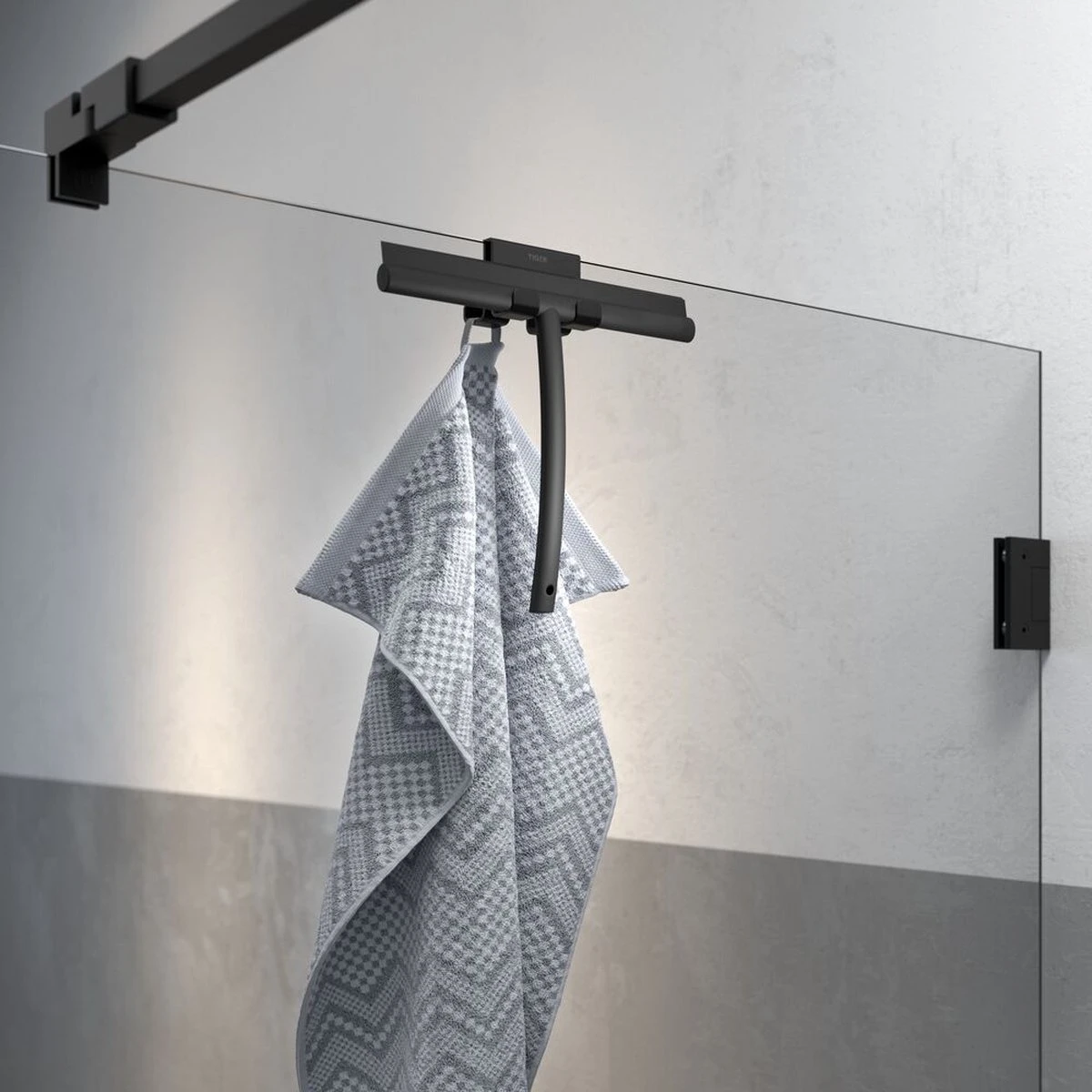 Tiger Caddy - Handdoekhaak Voor Douchecabine - Glaspaneel Dikte 6-8 Mm - 3,5 X 7 X 5 Cm - Dubbel - Zwart - Afbeelding 6