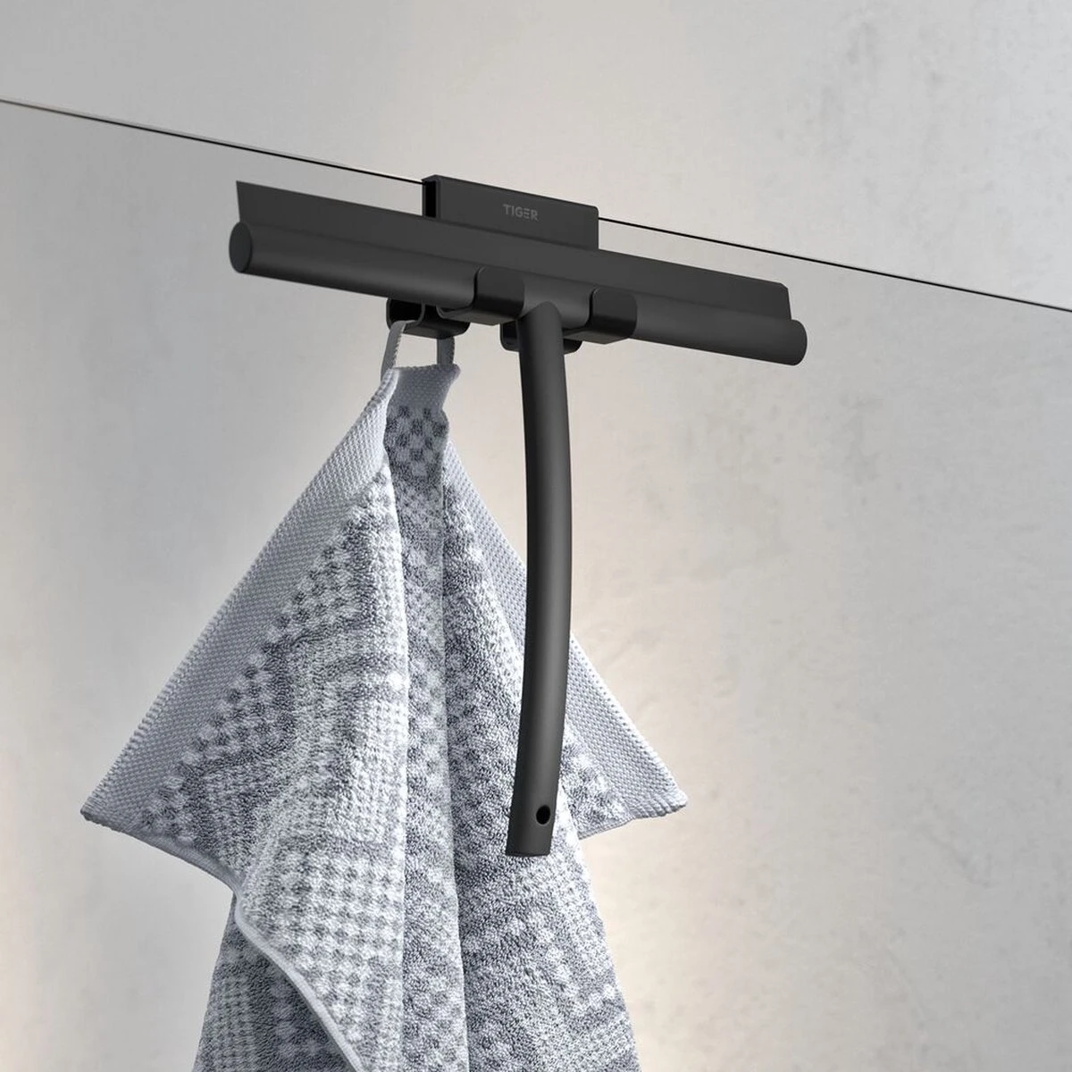 Tiger Caddy - Handdoekhaak Voor Douchecabine - Glaspaneel Dikte 6-8 Mm - 3,5 X 7 X 5 Cm - Dubbel - Zwart - Afbeelding 8