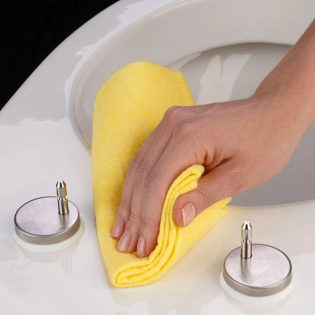 Tiger Boston - Toiletbril - WC Bril - Duroplast - Wit / RVS Geborsteld - Afbeelding 5