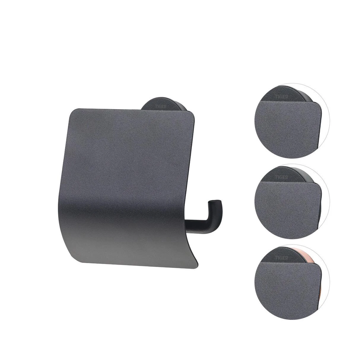 Tiger Urban - Toiletrolhouder Met Klep - Zwart - Afbeelding 2