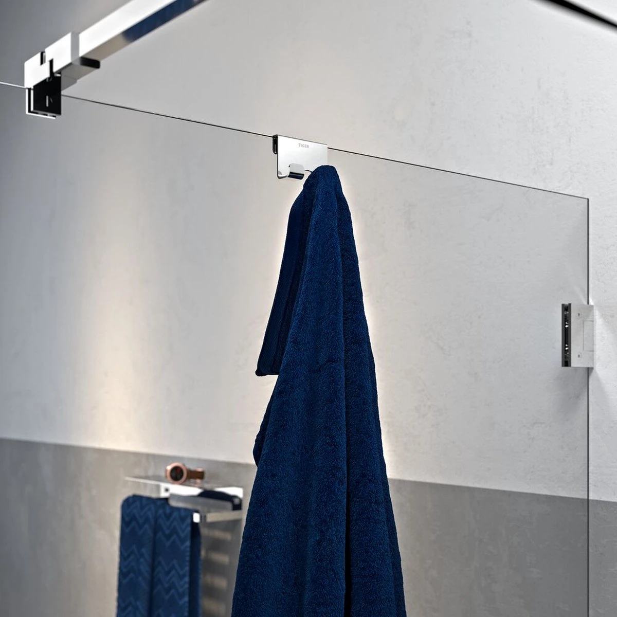 Tiger Caddy - Douchehaak - Glaspaneel Dikte 6-8 Mm - 3,5 X 7 X 5 Cm - Chroom - Afbeelding 5