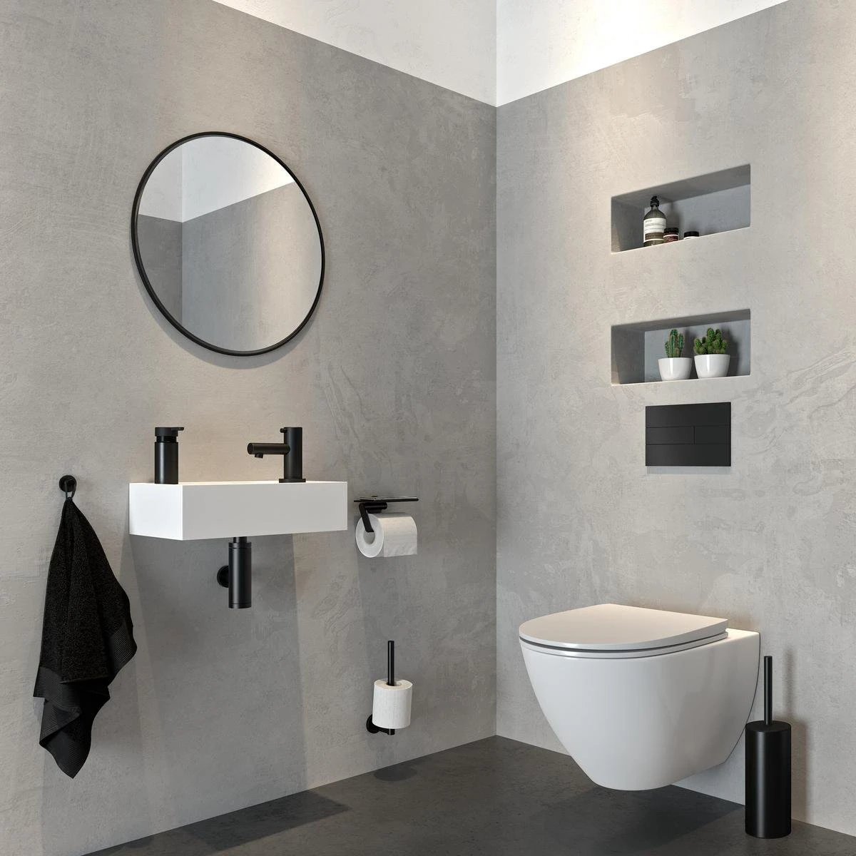 Tiger Noon Toiletborstel Met Houder Vrijstaand - Zwart - Afbeelding 4