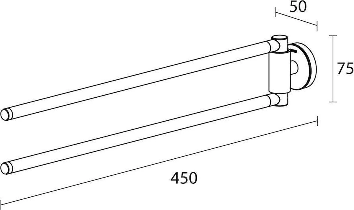 Tiger Urban - Handdoekrek 2-armig - 45 Cm - Zwart - Afbeelding 2