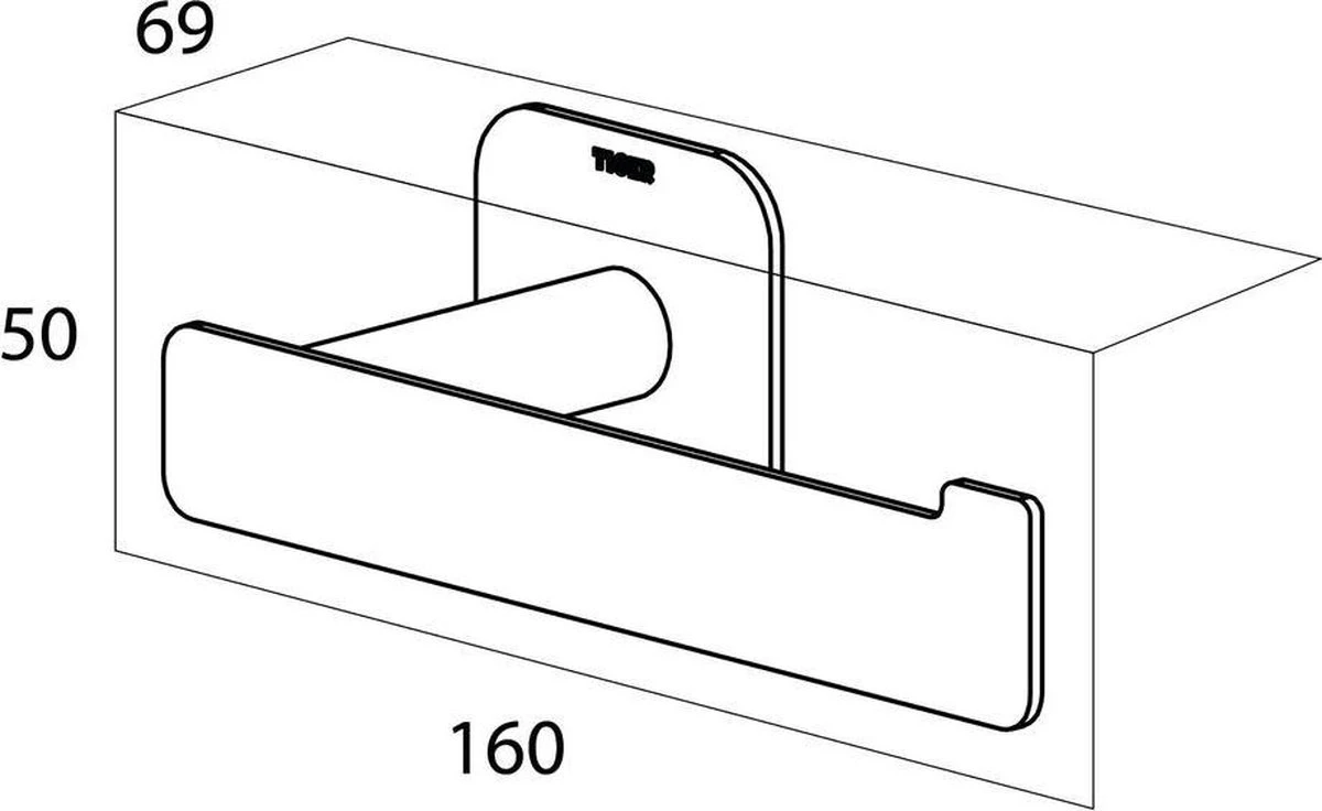 Tiger Colar - Toiletrolhouder Zonder Klep - Zwart - Afbeelding 7