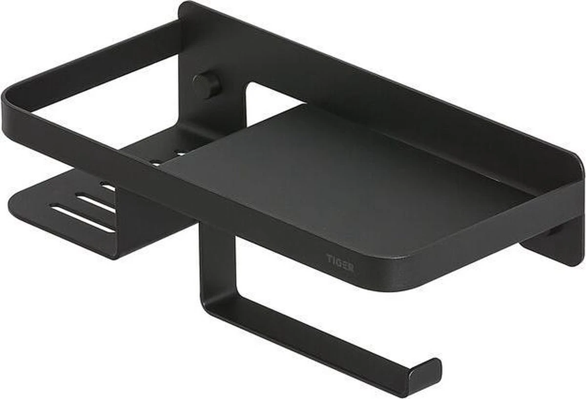 Tiger Caddy - Toiletrolhouder Met Planchet 24 Cm - Zwart - Afbeelding 10