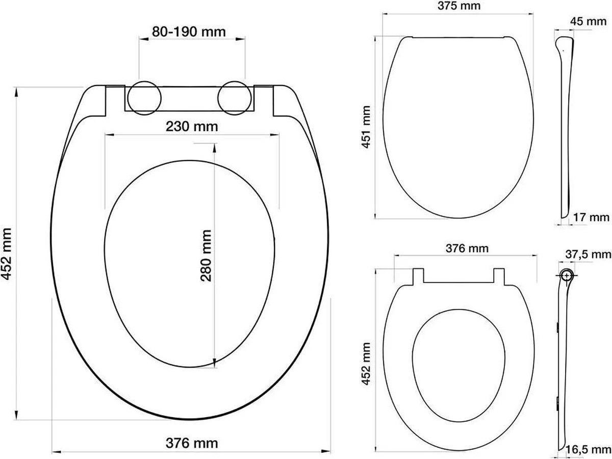 Tiger Ventura - Toiletbril - WC Bril - Duroplast - Zwart - Afbeelding 3