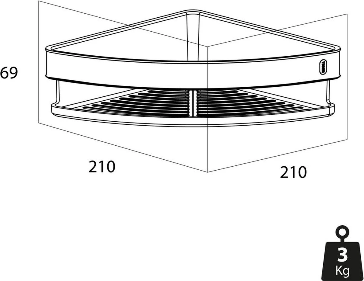 Tiger Carv - Douchemand Hoek 21 Cm - Zwart - Afbeelding 2