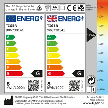 Tiger Spiegelverlichting Ancis Wit 40cm - Afbeelding 12