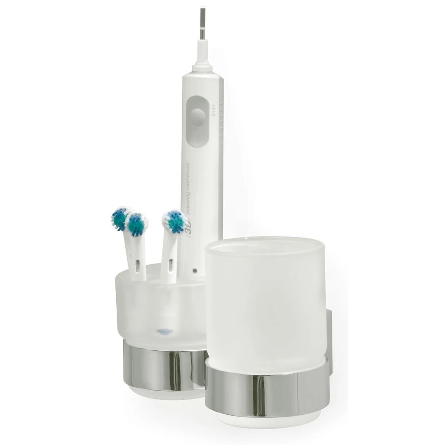 Tiger Beker + Elektrische Tandenborstelhouder Ontario Chroom