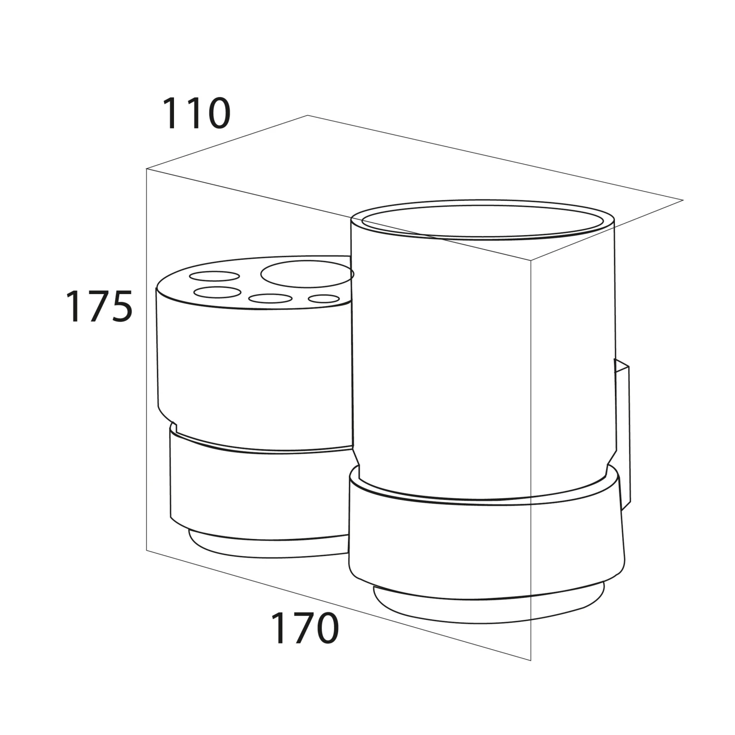 Tiger Beker + Elektrische Tandenborstelhouder Ontario Chroom - Afbeelding 2