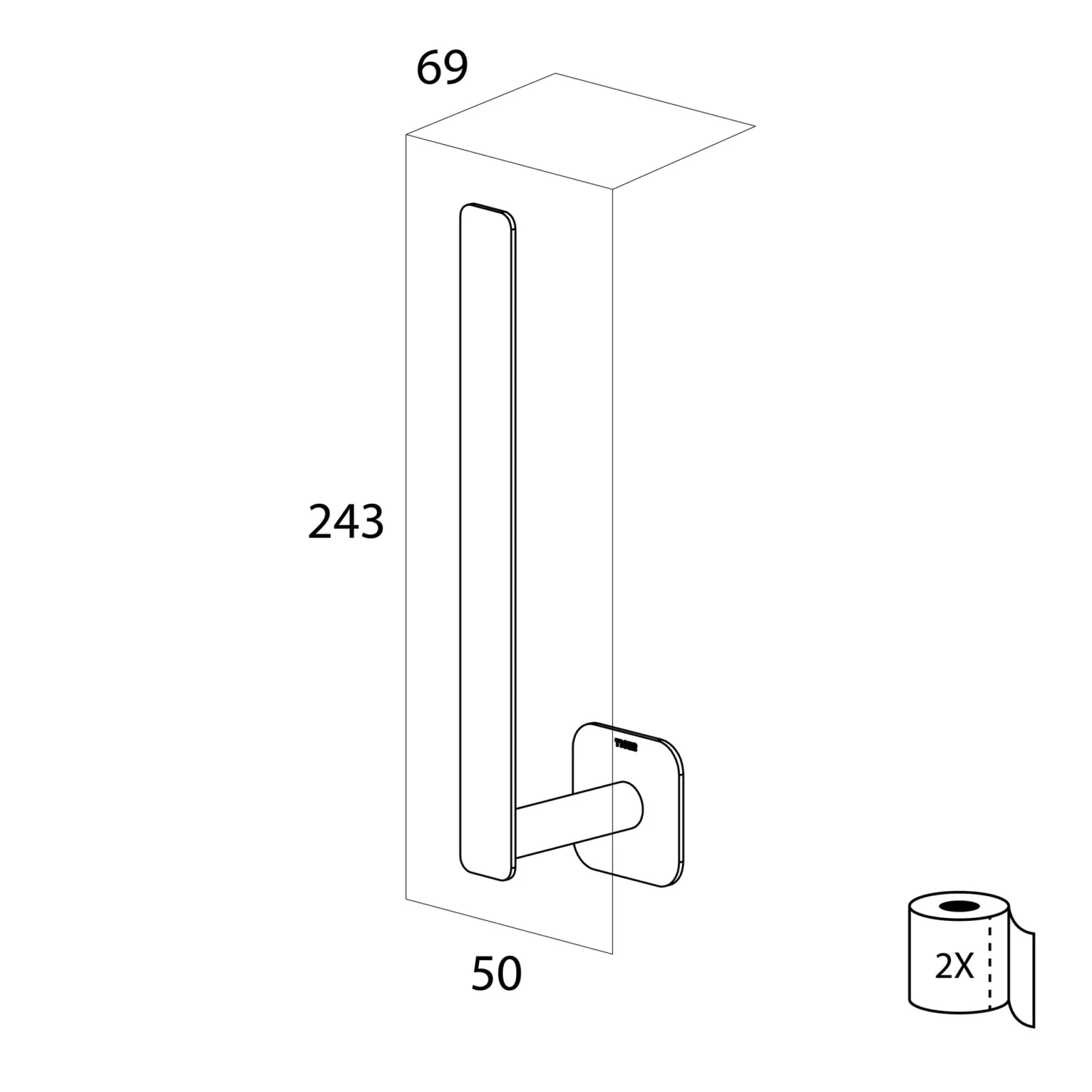 Tiger Colar Reserverolhouder RVS/Inox - Afbeelding 9