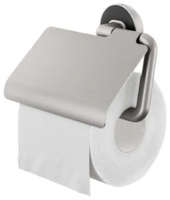Tiger Toiletrolhouder Cooper Met Klep RVS Geborsteld / Zwart