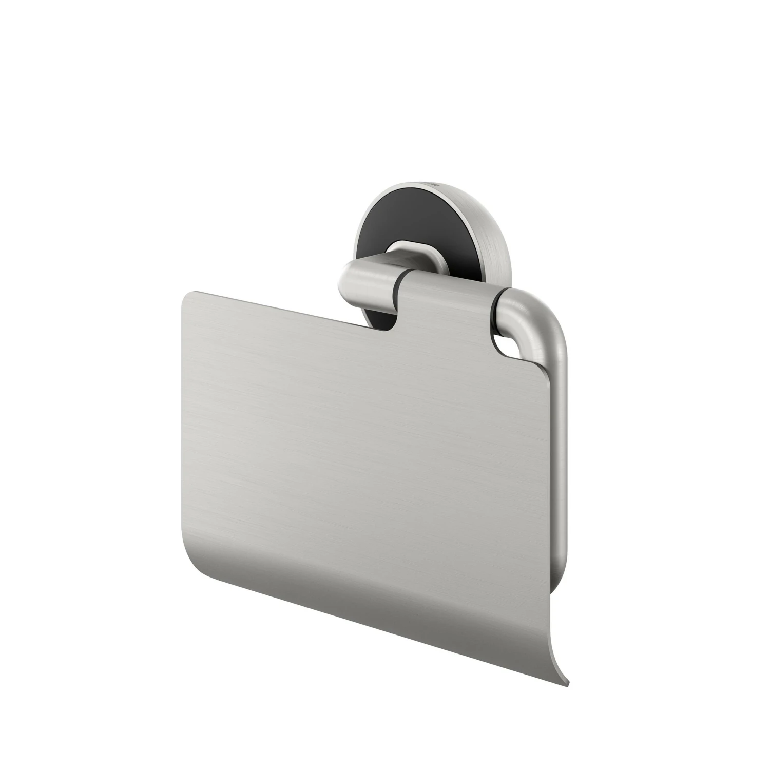 Tiger Toiletrolhouder Cooper Met Klep RVS Geborsteld / Zwart - Afbeelding 2