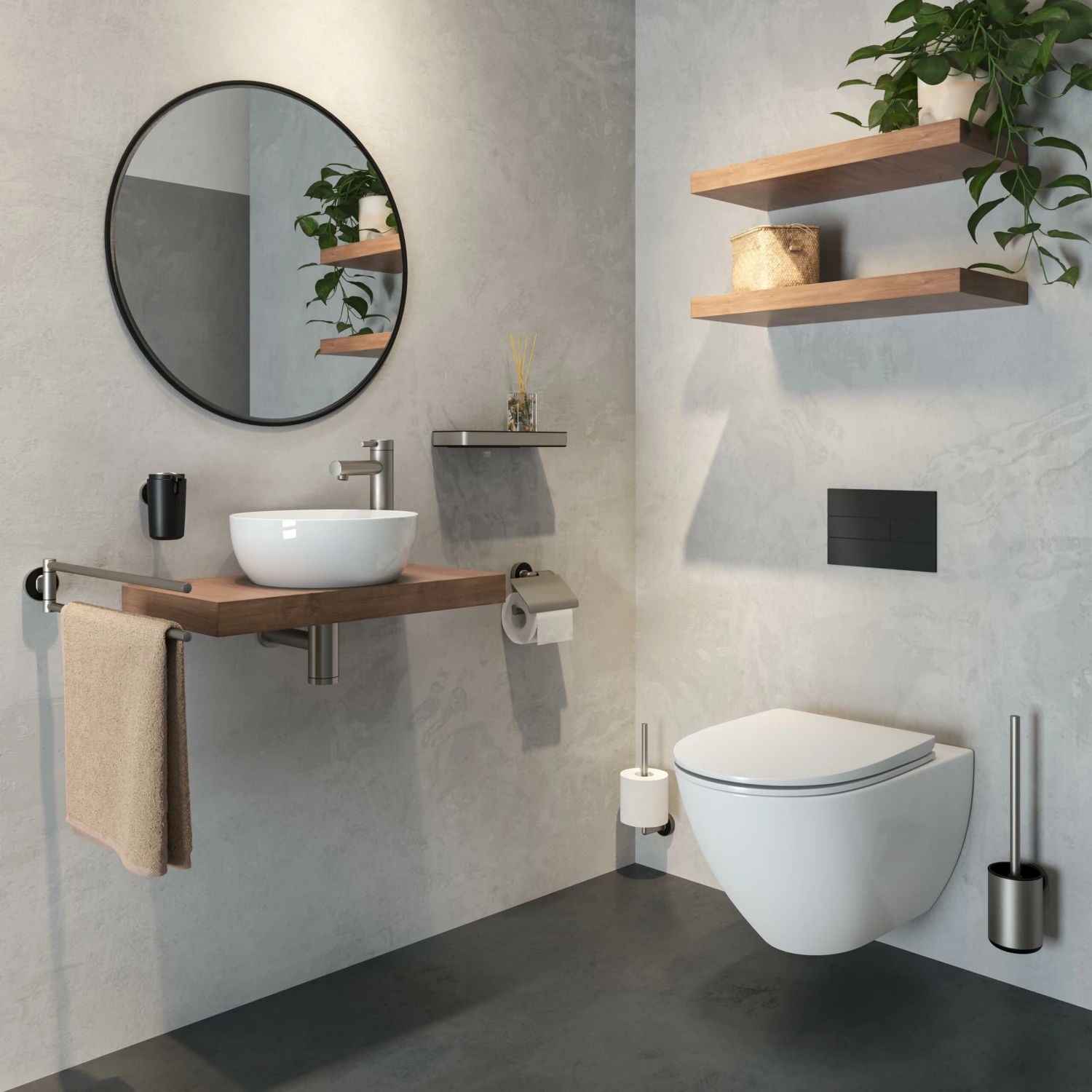 Tiger Toiletrolhouder Cooper Met Klep RVS Geborsteld / Zwart - Afbeelding 4