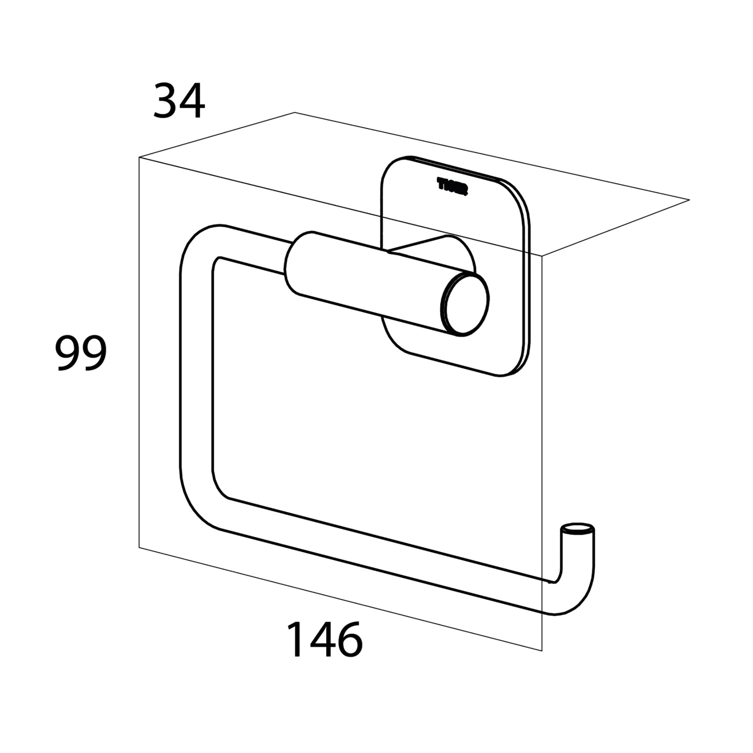 Tiger Colar Toiletrolhouder RVS - Afbeelding 9