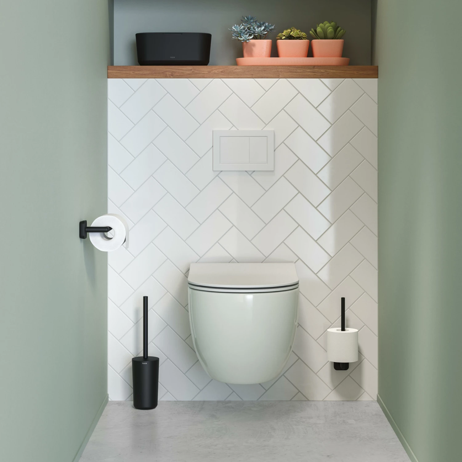 Tiger Toiletrolhouder Carv Zonder Klep Met L-vorm Zwart - Afbeelding 4