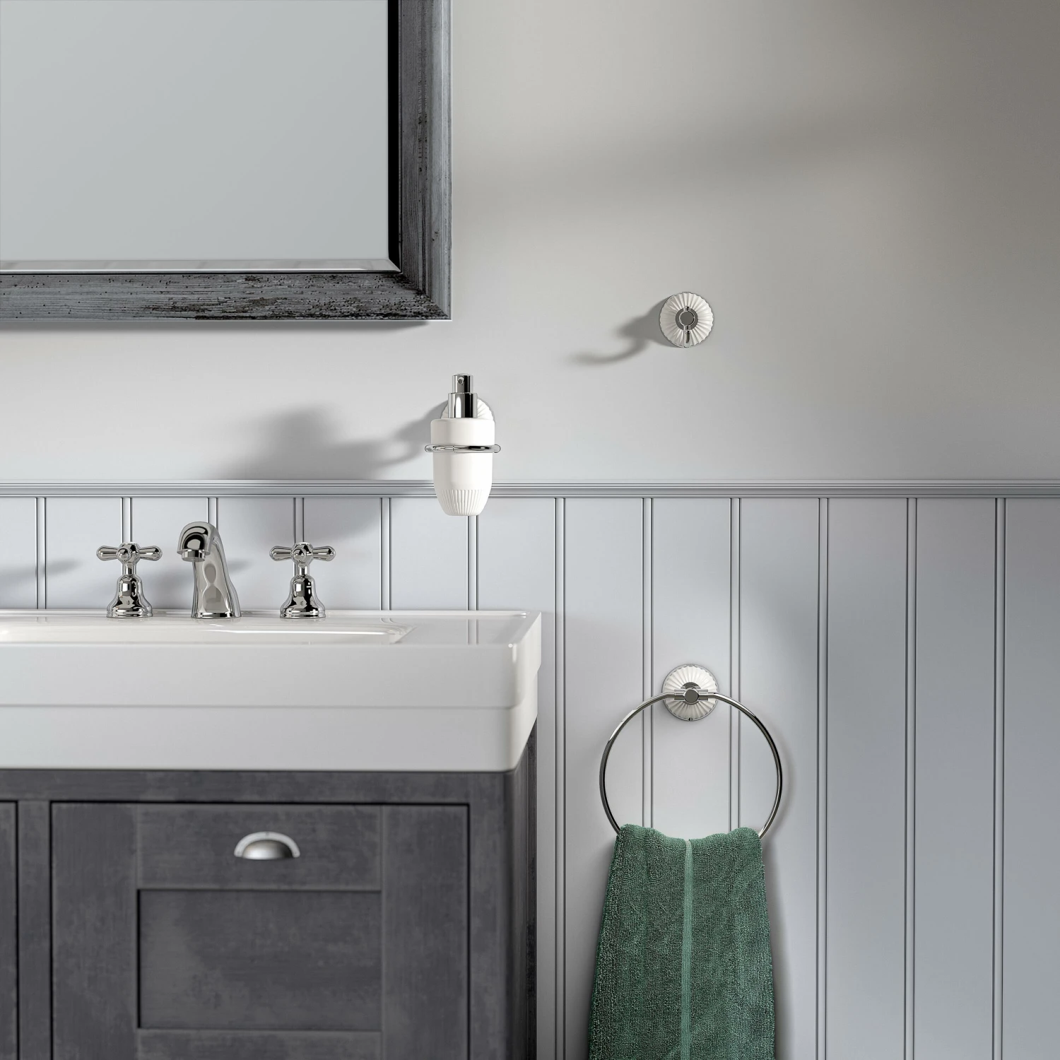 Tiger Ivy Zeepdispenser 200ml Chroom/wit Keramiek - Afbeelding 4