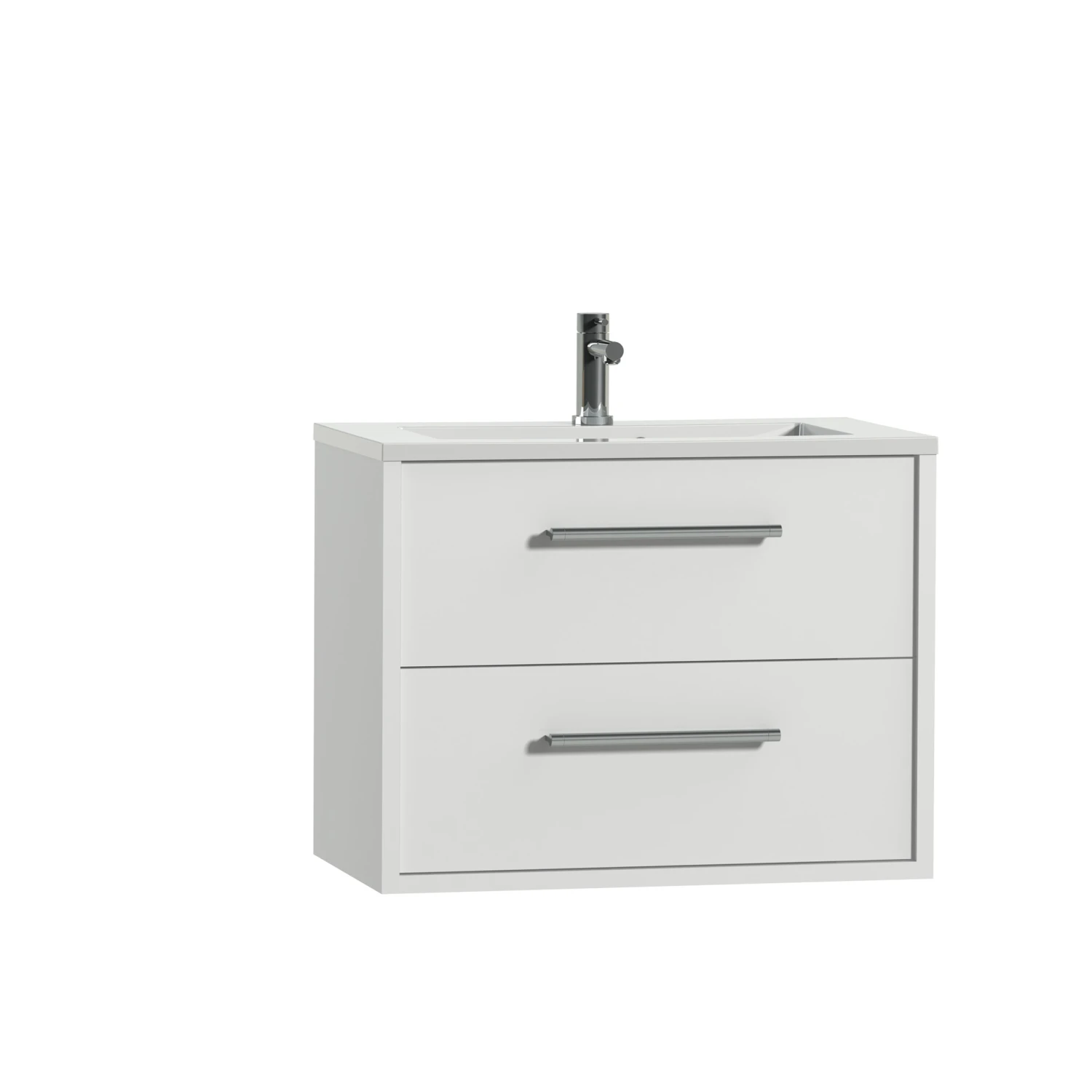 Tiger Boston Badkamermeubel 80 Cm Hoogglans Wit Met Greep Chroom En Wastafel Hoogglans Wit - Afbeelding 2