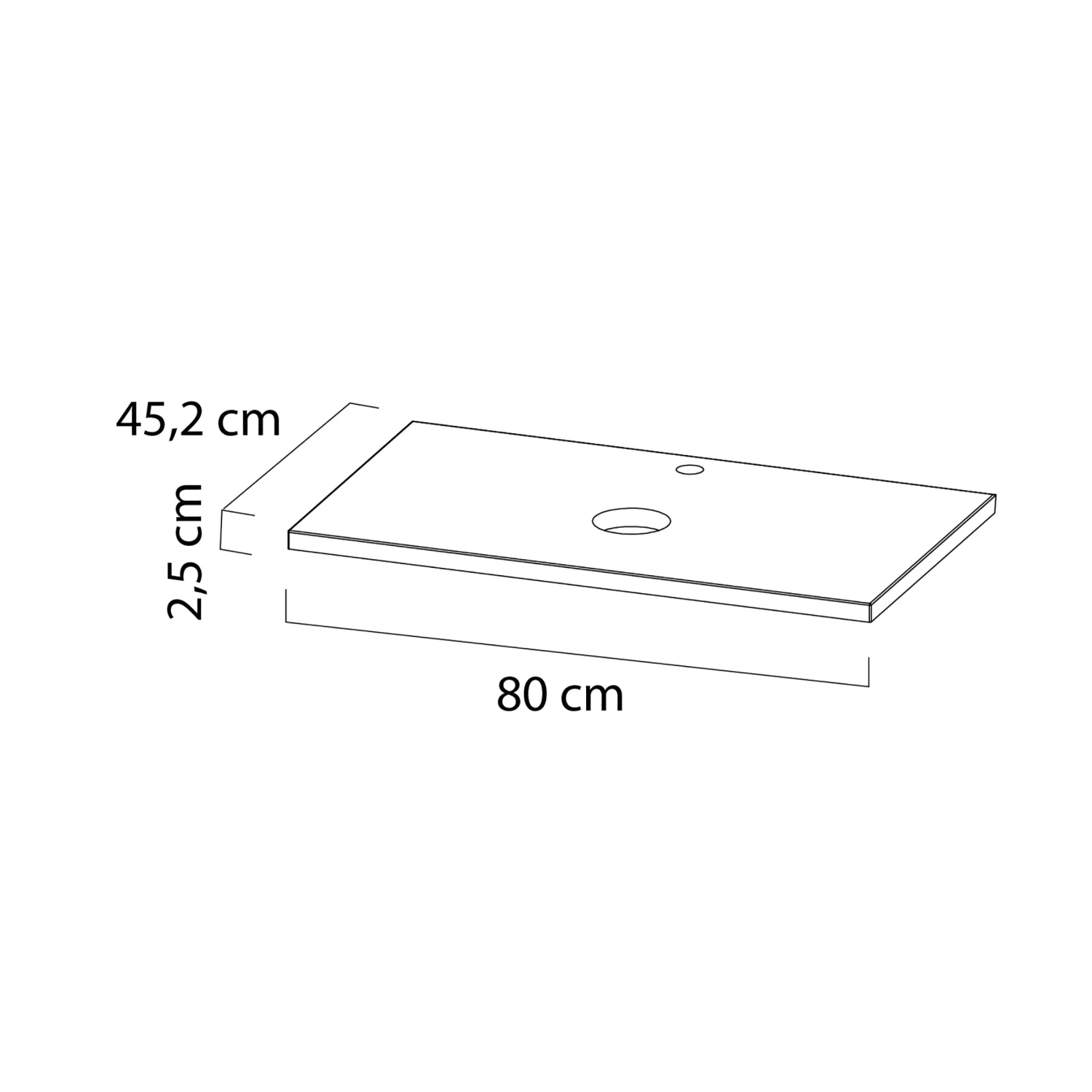 Tiger Karlo Badkamermeubelset 80 Cm Naturel Eik Met Wit Houten Wasblad En Glanzend Witte Keramische Waskom - Afbeelding 6