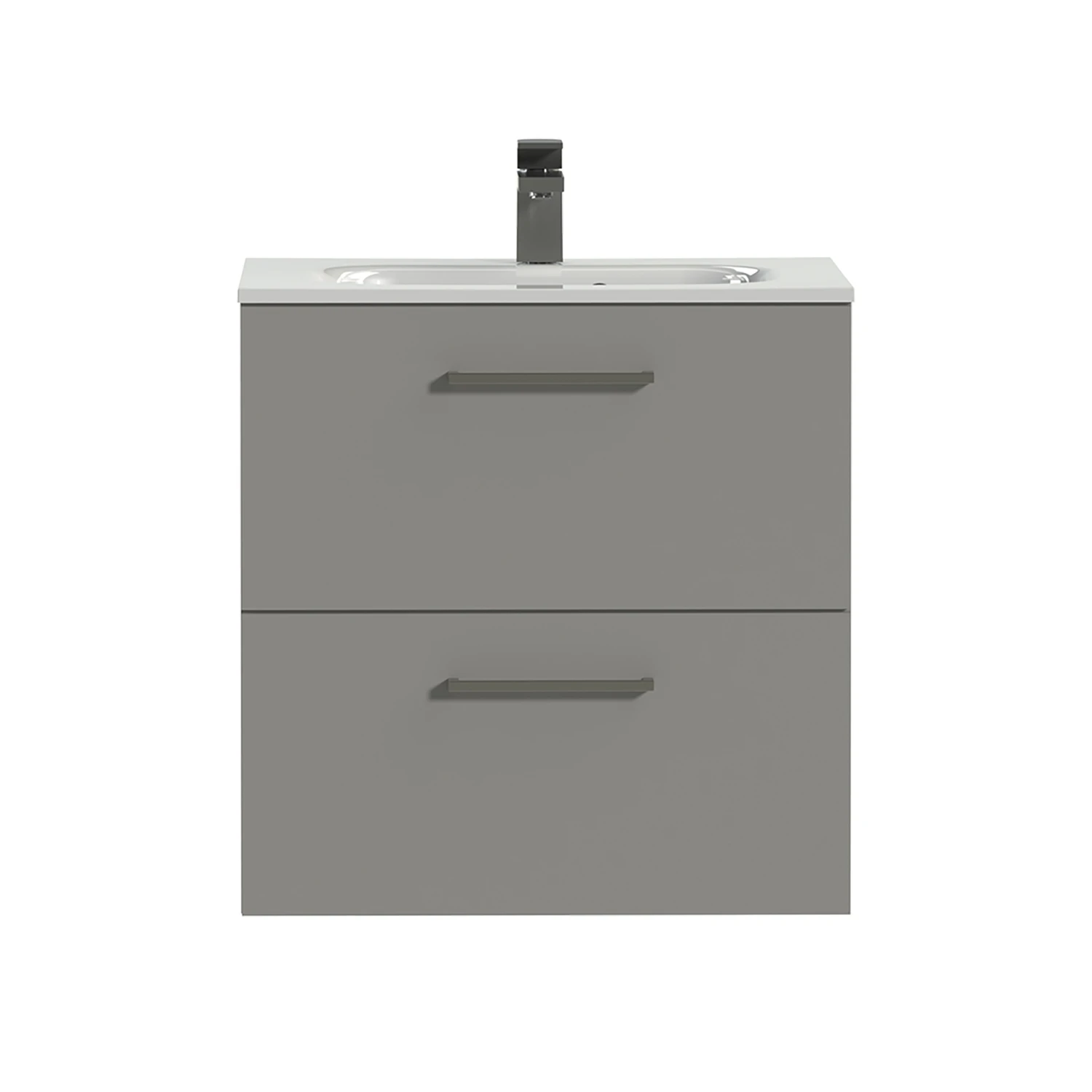 Tiger Badkamermeubel Studio 60cm Matgrijs/wit Met Vierkante Greep