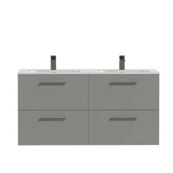 Tiger Badkamermeubel Studio 120cm Matgrijs/wit Met Ronde Greep