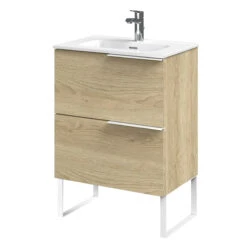 Tiger Badmeubelset Pocket 60 Cm Met 2 Lades Naturel Eik Incl. Looppoten