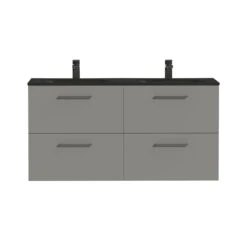 Tiger Badkamermeubel Studio 120cm Matgrijs/mat Zwart Met Vierkante Greep