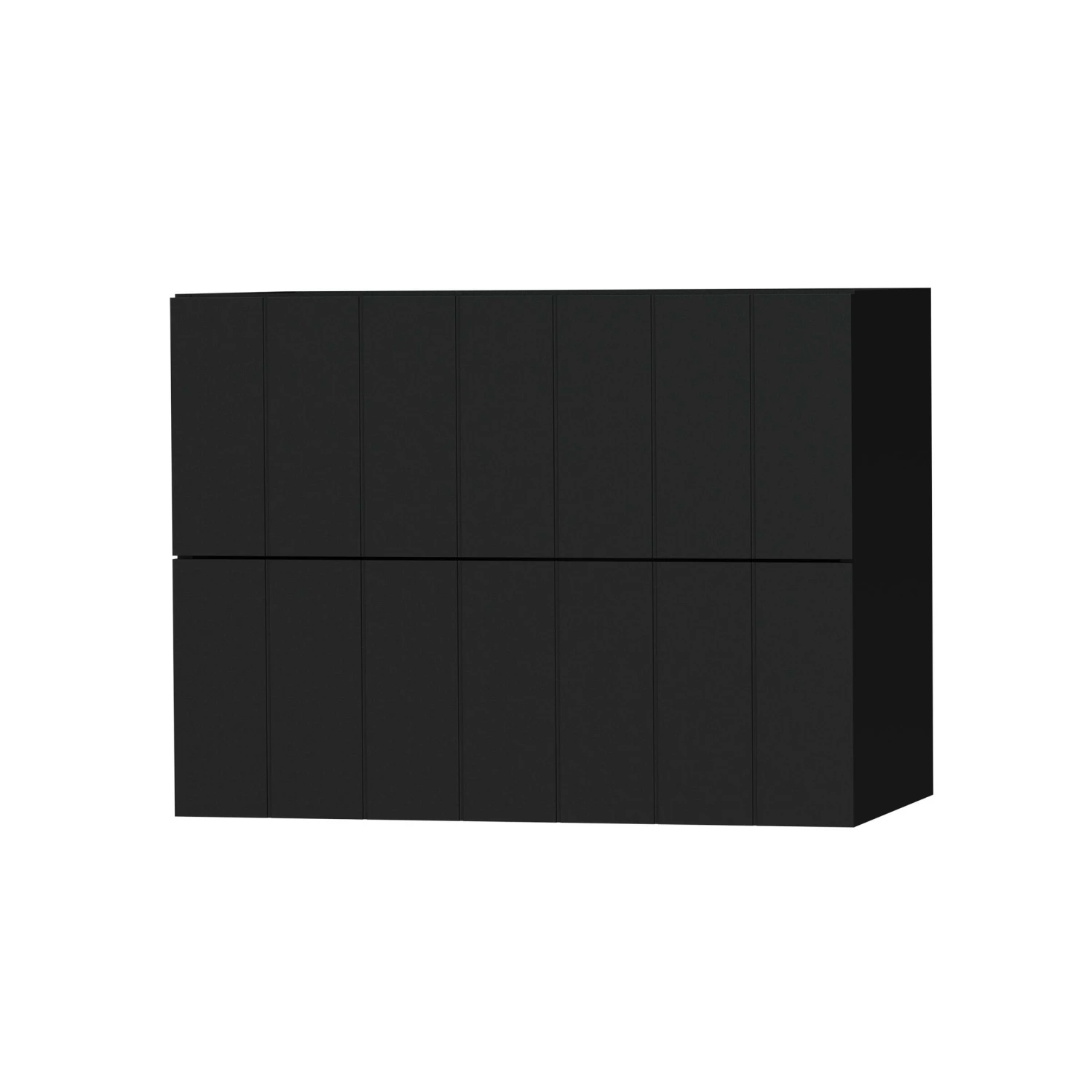 Tiger Maryport Badkamermeubelset 80 Cm Mat Zwart Met Wit Glanzende Polybeton Wastafel En Matzwarte Grepen - Afbeelding 6