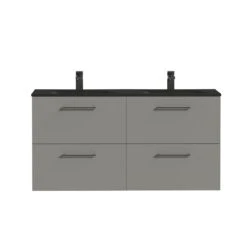 Tiger Badkamermeubel Studio 120cm Matgrijs/mat Zwart Met Ronde Greep