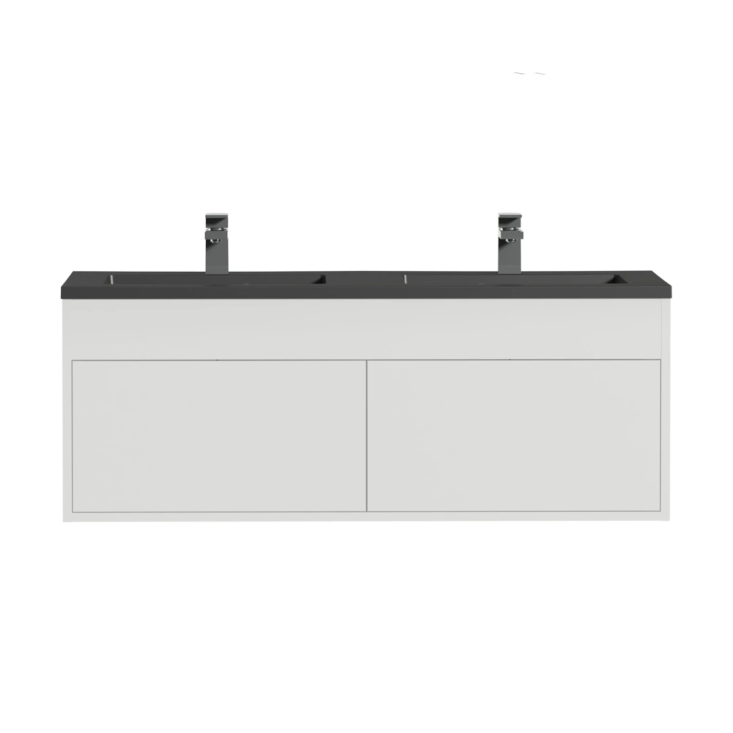 Tiger Helsinki Badkamermeubel 120 Cm Hoogglans Wit Met Wastafel Polybeton Zwart - Afbeelding 2