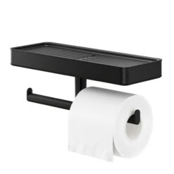 Tiger Toiletrolhouder Carv Met Planchet Zwart