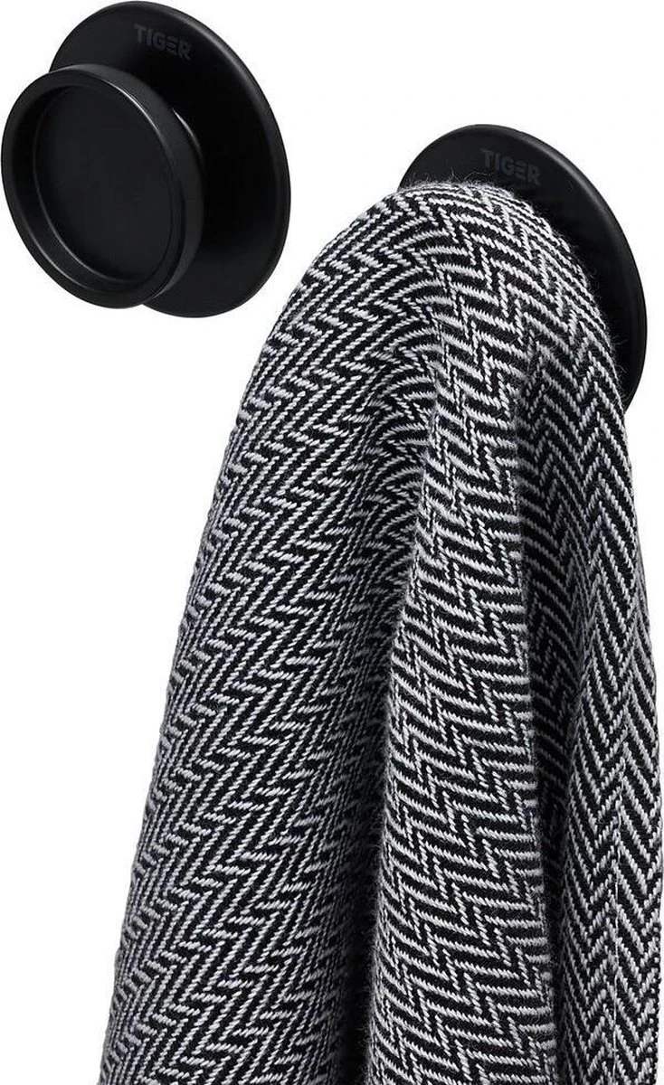 Tiger Tess - Handdoekhaken - Zwart (2 Stuks)