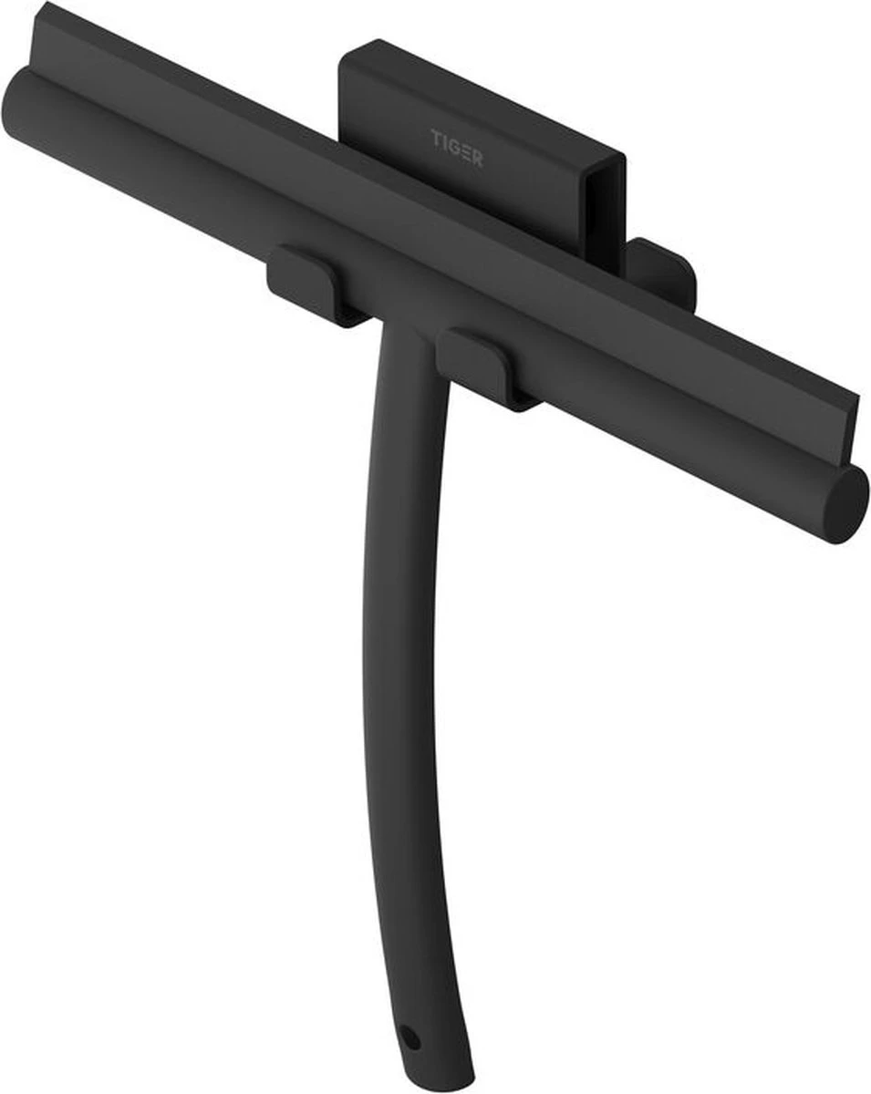 Tiger Caddy - Handdoekhaak Voor Douchecabine - Glaspaneel Dikte 6-8 Mm - 3,5 X 7 X 5 Cm - Dubbel - Zwart - Afbeelding 3