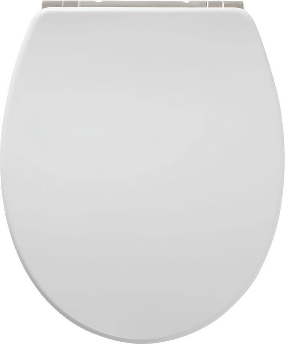 Tiger Boston - Toiletbril - WC Bril - Duroplast - Wit / RVS Geborsteld - Afbeelding 2