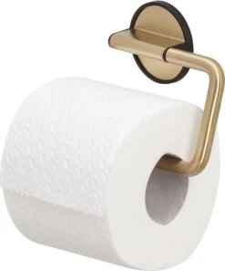 Tiger Tune - Toiletrolhouder Zonder Klep - Messing Geborsteld / Zwart